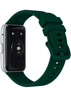 MARGOUN Adjustable Silicone Sport Watch Bands Replacement Wristband Compatible With Huawei Watch Fit 2 Dark Green  - Image 2