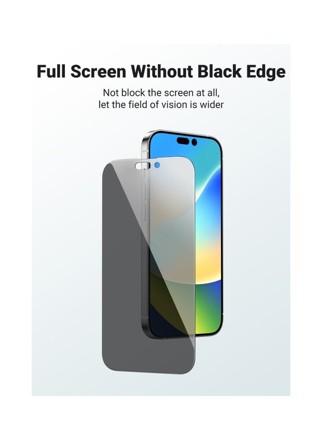 Ugreen - iPhone 14 Pro Max Privacy Screen Protector 2 Pack 6.7 Inch with Alignment Frame Easy Installation Bubble Free Tempered Glass HD Clear Anti-Scratch Anti-Spy Protector Film Anti-Fingerprint Grey - Image 1