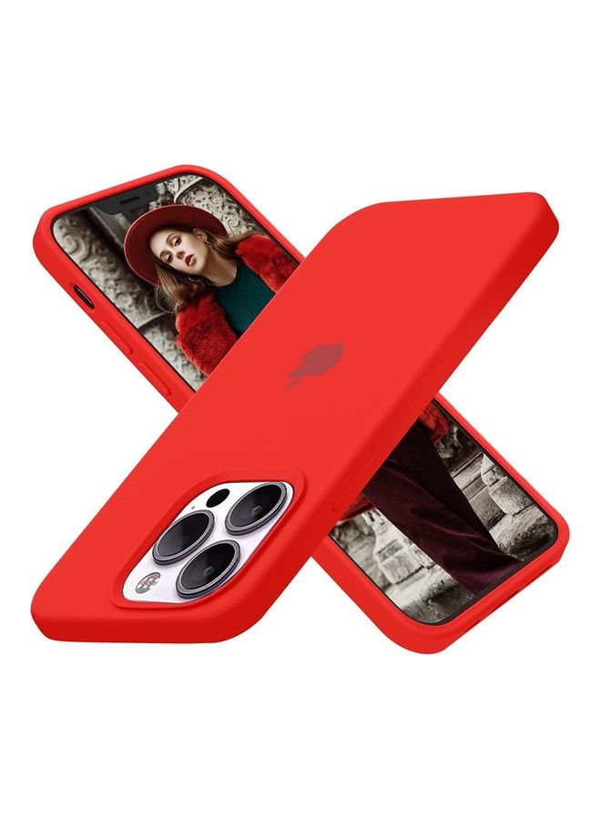 MARGOUN 3 Pack Silicone Case Soft Slim Liquid Gel Silicone Shockproof Phone Cover Microfiber Lining Full Body Protection  For Apple iPhone 13 Pro Max 6.7 Inch Red/Dark Blue/Yellow - Image 2