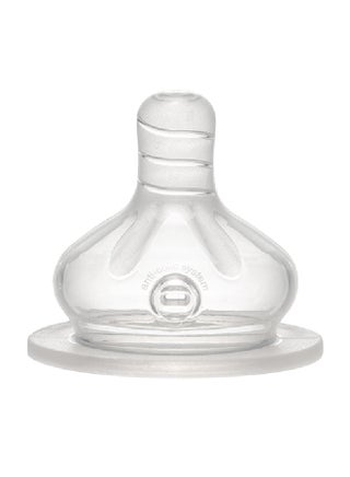 Universal Wide Neck Bottle Teat, Silicone, Large Flow, Fits Any Standard Wideneck Bottle, 0M+, pack of 2 pcs - v1662035936/N10987721A_1