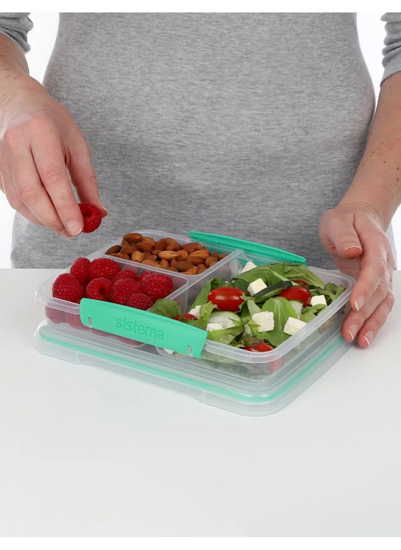 sistema - Air Tight Multi Split Food Container Green - Image 1