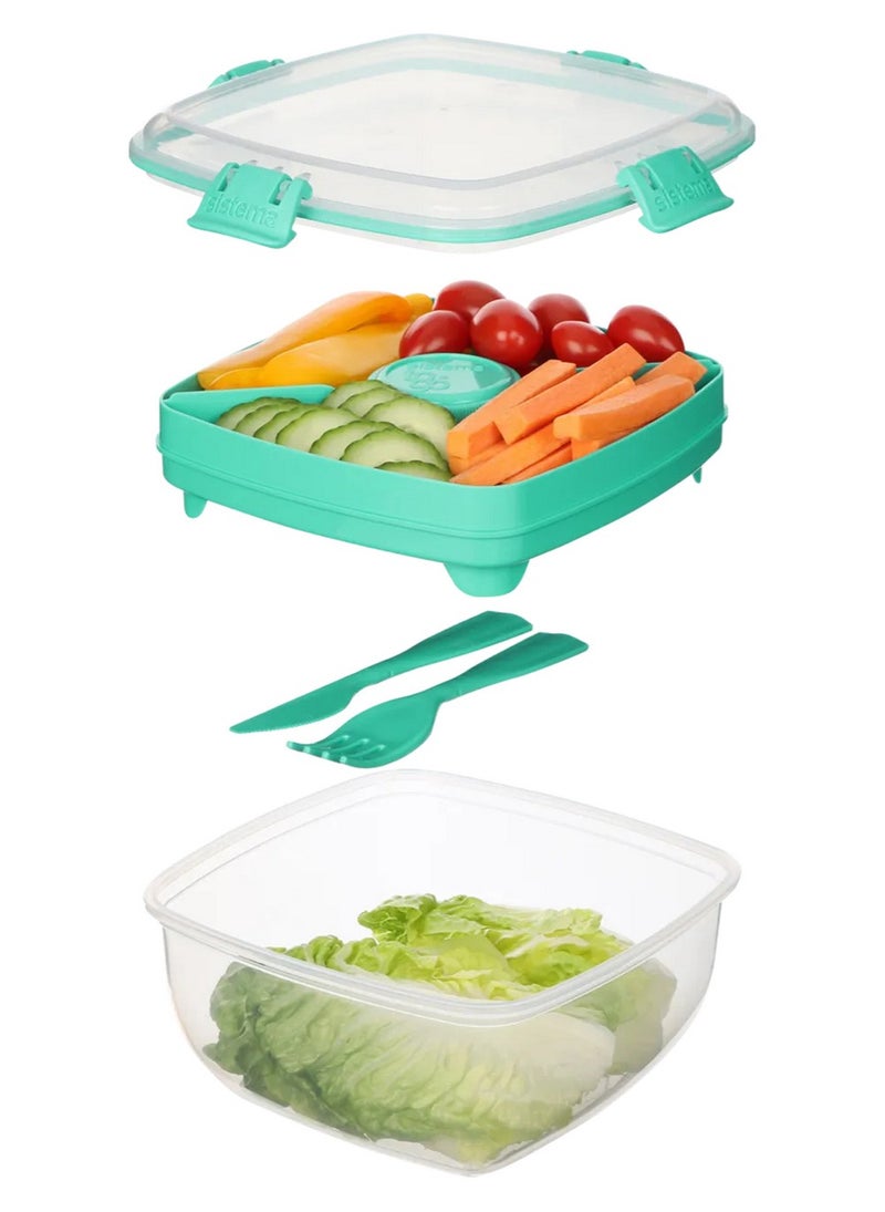 سيستيما وعاء سلطة سهل النقل أخضر - Image 5