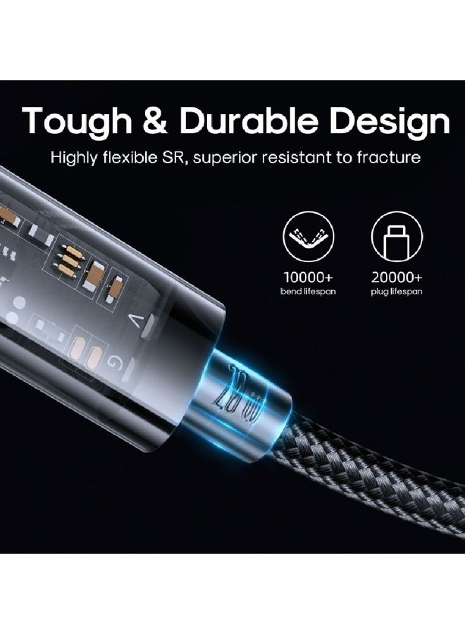 JOYROOM 20w Fast Charging Data Cable Type-C To Lightning Black  - Image 3