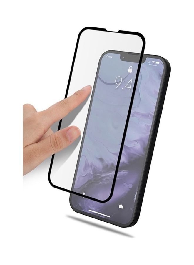 مارجون Screen Protector Anti-Scratch Tempered Glass Clear 3D HD Edge to Edge Full Coverage 9H Case Friendly Film For Apple iPhone 14 6.1 inch Clear/Black - Image 3