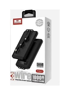 أيرلدوم باور بنك مع كابل شحن مدمج مزود بـ3 أسلاك وشاشة LCD 10000.0 mAh أسود  - Image 2