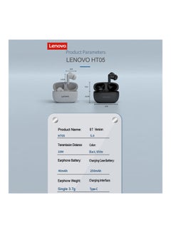 Lenovo HT05 True Wireless Earbuds Black  - Image 3