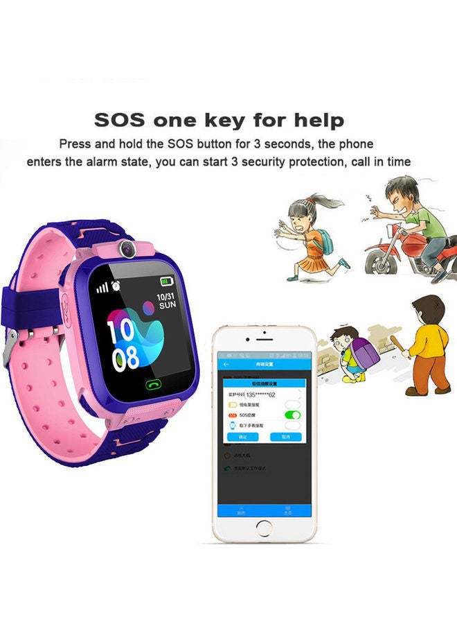 BSNL - 400.0 mAh Q12 Kids Smart Watch Phone with LBS Tracking and SIM Card Support Pink - Image 1