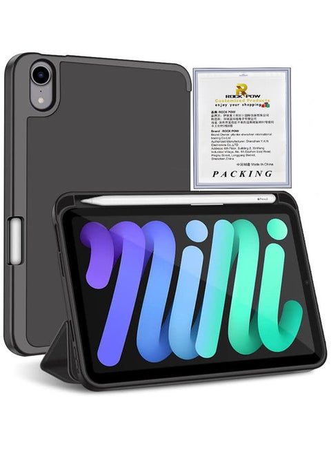 Protective Flip Cover For Apple iPad Mini 6 with Pencil Holder Black