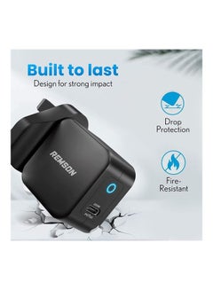 Remson Duo Pack 20W USB-C Power Adapter Fast Charger with MFI USB-C to Lightning Cable for Apple iPhone 13/12/11/X/SE Black  - Image 4