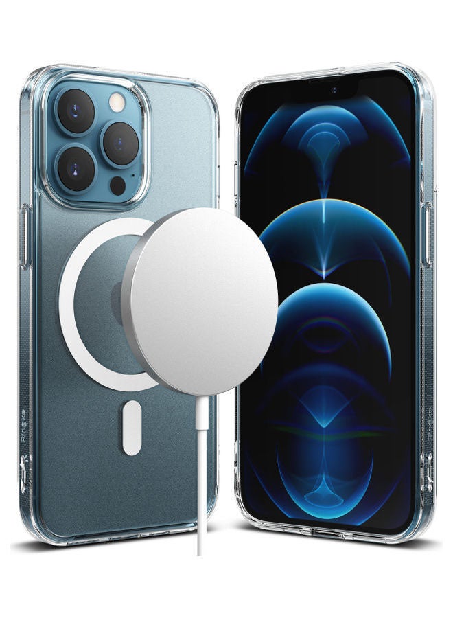 Ringke - Fusion Magnetic Hard Translucent Shockproof Soft TPU Bumper Phone Case For iPhone 13 Pro Max Matte Clear - Image 1