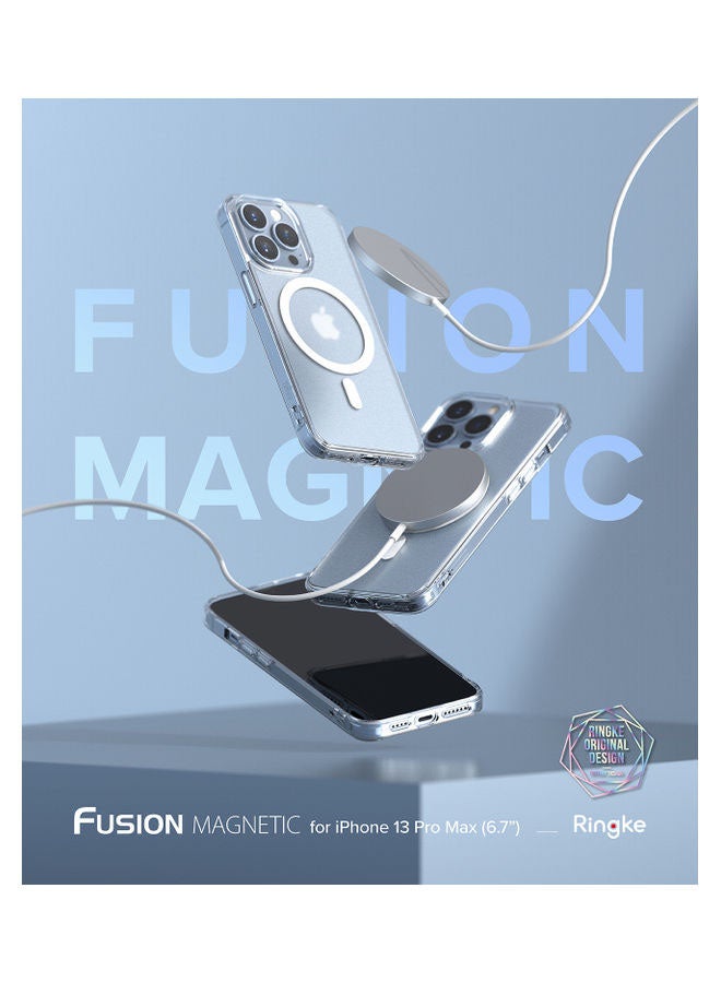 Ringke - Fusion Magnetic Hard Translucent Shockproof Soft TPU Bumper Phone Case For iPhone 13 Pro Max Matte Clear - Image 1