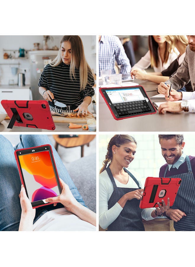 Rock Pow Protective Case Cover For Apple iPad 10.2 inch 2021/2020/2019(9th/8th/7th) Gen Red/Black - Image 2