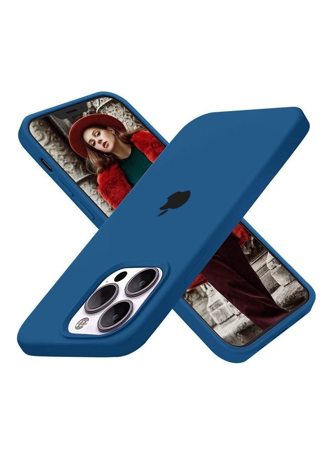 MARGOUN 3 Pack Silicone Case Soft Slim Liquid Gel Silicone Shockproof Phone Cover Microfiber Lining Full Body Protection  For Apple iPhone 13 Pro Max 6.7 Inch White/Dark Blue/Slate Blue - Image 3