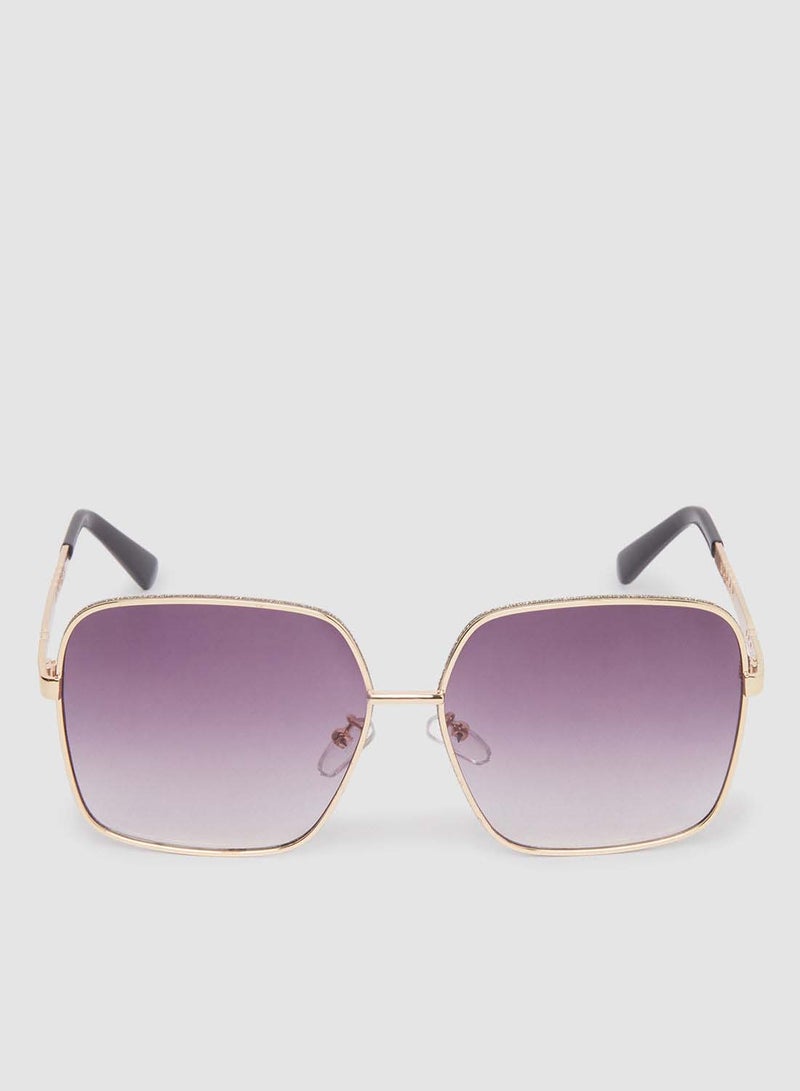 Generic - Women's Sunglass With Durable Frame Lens Color Purple Frame Color Gold - Image 1