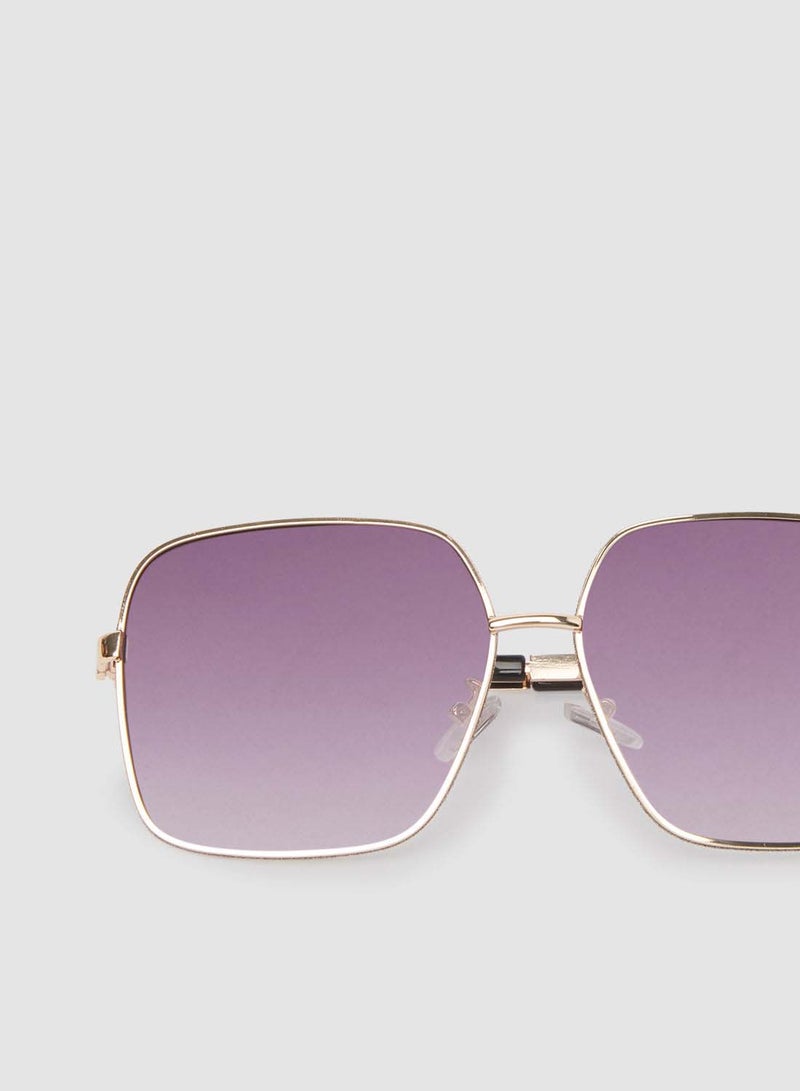 Generic - Women's Sunglass With Durable Frame Lens Color Purple Frame Color Gold - Image 1