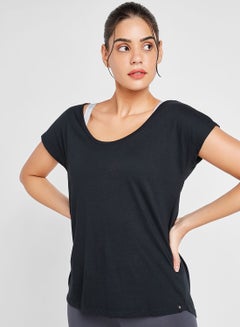 Organic Round Neck Loose T-Shirt Black