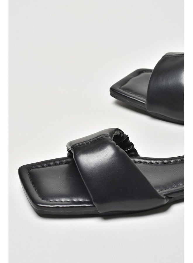 Jove - Broad Strap Flat Sandals Black - Image 1