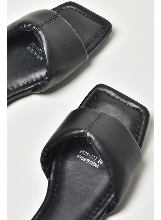 Jove - Broad Strap Flat Sandals Black - Image 1