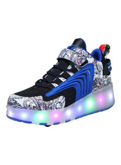 Kidle The New Trend Of Children's LED Light Up Rechargeable Luminous Double Wheel Heelys Skates, Breathable Youth Student Sports Shoes  - Image 1