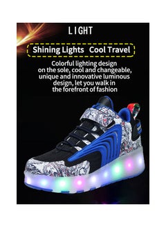 Kidle The New Trend Of Children's LED Light Up Rechargeable Luminous Double Wheel Heelys Skates, Breathable Youth Student Sports Shoes  - Image 2