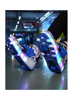 Kidle The New Trend Of Children's LED Light Up Rechargeable Luminous Double Wheel Heelys Skates, Breathable Youth Student Sports Shoes  - Image 3