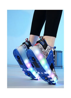 Kidle The New Trend Of Children's LED Light Up Rechargeable Luminous Double Wheel Heelys Skates, Breathable Youth Student Sports Shoes  - Image 5