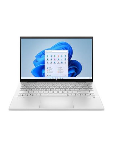 Pavilion x360 2-In-1 Convertible Laptop With 14-Inch Touch Screen Display, Core i7 Processor/16GB RAM/512GB SSD//Windows 11/4GB Intel Iris Xe Graphic Card English/Arabic Natural Silver