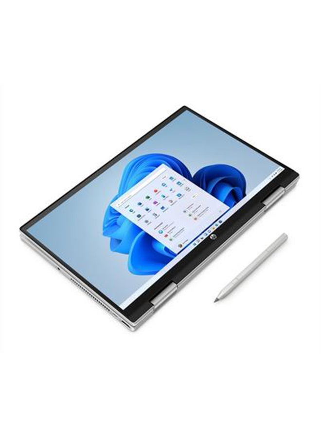 Pavilion x360 2-In-1 Convertible Laptop With 14-Inch Touch Screen Display, Core i7 Processor/16GB RAM/512GB SSD//Windows 11/4GB Intel Iris Xe Graphic Card English/Arabic Natural Silver