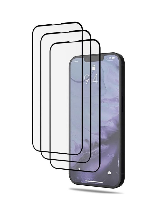 MARGOUN 3 Pack Screen Protector Anti-Scratch Tempered Glass Clear 3D HD Edge to Edge Full Coverage 9H Case Friendly Film For Apple iPhone 14 Plus 6.7 inch Clear/Black - Image 3