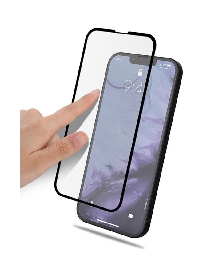 مارجون 3 Pack Screen Protector Anti-Scratch Tempered Glass Clear 3D HD Edge to Edge Full Coverage 9H Case Friendly Film For Apple iPhone 14 6.1 inch Clear/Black - Image 3