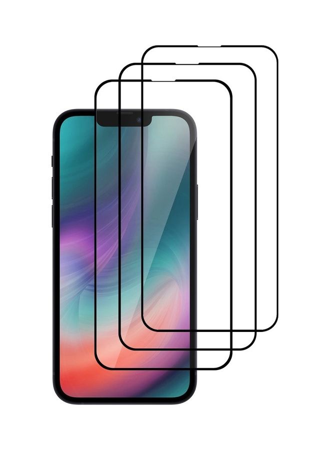 مارجون 3 Pack Screen Protector Anti-Scratch Tempered Glass Clear 3D HD Edge to Edge Full Coverage 9H Case Friendly Film For Apple iPhone 14 6.1 inch Clear/Black - Image 2