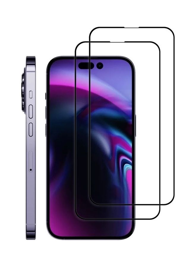 MARGOUN 2 Pack Anti-Scratch Tempered Glass Clear HD Edge to Edge Full Coverage 9H Case Friendly Film Screen Protector For Apple iPhone 14 Pro 6.1 inch Clear/Black - Image 5