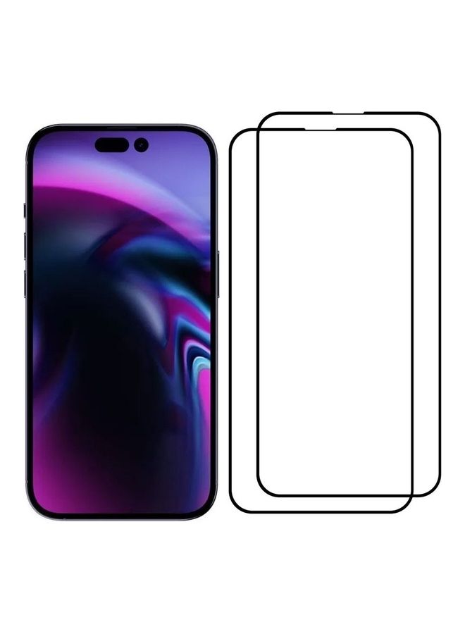 MARGOUN 2 Pack Anti-Scratch Tempered Glass Clear HD Edge to Edge Full Coverage 9H Case Friendly Film Screen Protector For Apple iPhone 14 Pro Max 6.7 inch Clear/Black - Image 3