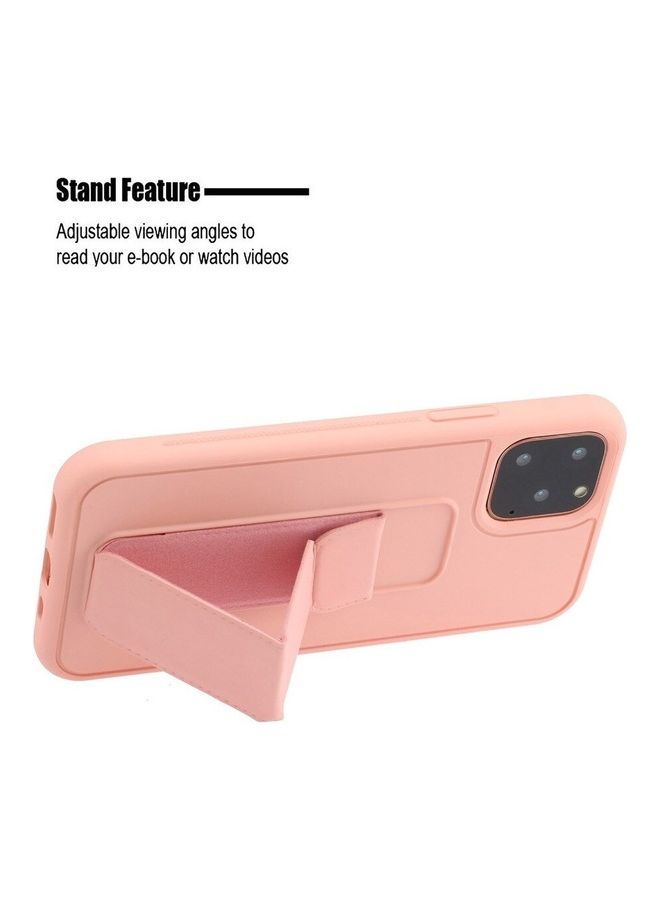 MARGOUN Hand Grip Foldable Magnetic Kickstand Wrist Strap Finger Grip Case Cover For Apple iPhone 14 Pro 6.1 inch Light Pink Light Pink - Image 4