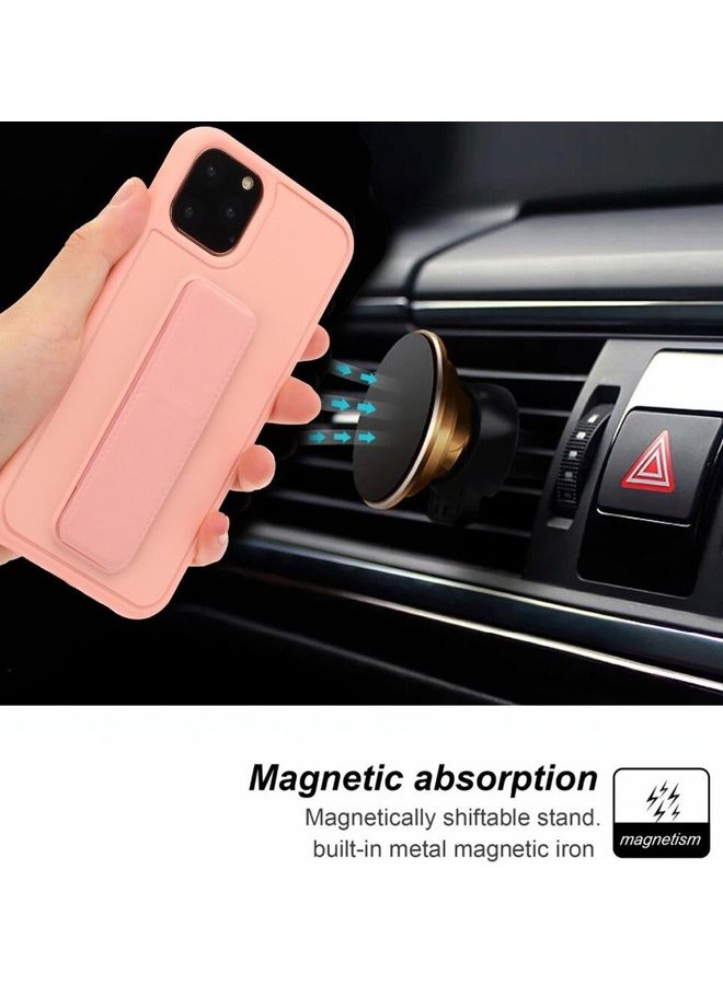MARGOUN Apple iPhone 14 Pro Max Case With Hand Grip Foldable Magnetic Kickstand Wrist Strap Finger Grip Cover 6.7 Inch Light Pink Light Pink - Image 4