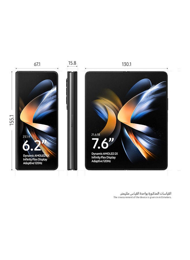 Galaxy Z Fold 4 Single SIM + eSIM SIM Phantom Black 12GB RAM 256GB 5G - International Version