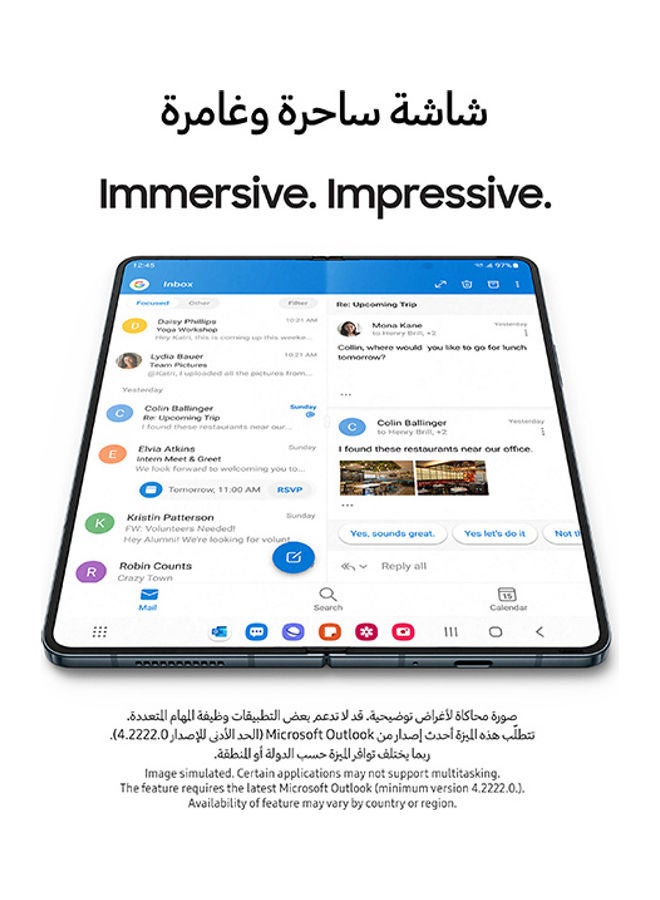 سامسونج هاتف Galaxy Z Fold 4 ذو شريحة SIM واحدة + شريحة eSIM، باللون البيج، وذاكرة الوصول العشوائي (RAM) سعة 12 جيجابايت، وذاكرة داخلية 256 جيجابايت، يدعم تقنية 5G - الإصدار العالمي  - Image 5