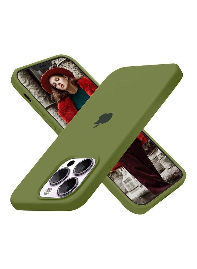 MARGOUN 3 Pack Silicone Case Soft Slim Liquid Gel Silicone Shockproof Phone Cover Microfiber Lining Full Body Protection For Apple iPhone 13 Pro 6.1 inch Red/Olive Green/Light Blue - Image 2