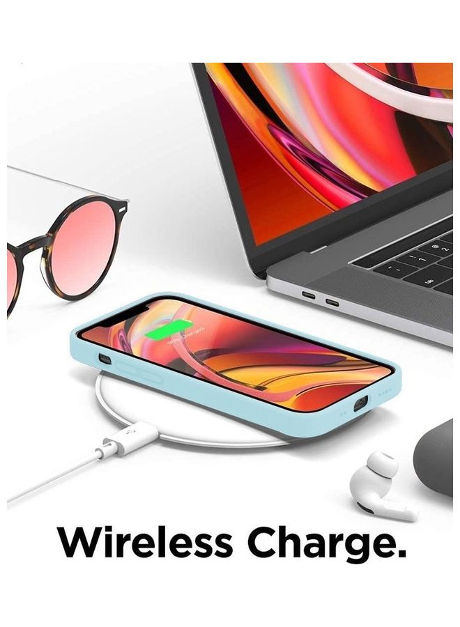 MARGOUN 3 Pack Silicone Case Soft Slim Liquid Gel Silicone Shockproof Phone Cover Microfiber Lining Full Body Protection For Apple iPhone 13 Pro 6.1 inch Red/Olive Green/Light Blue - Image 4