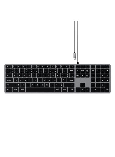 Ultra Slim Backlit W3 USB-C Wired Keyboard Space Grey