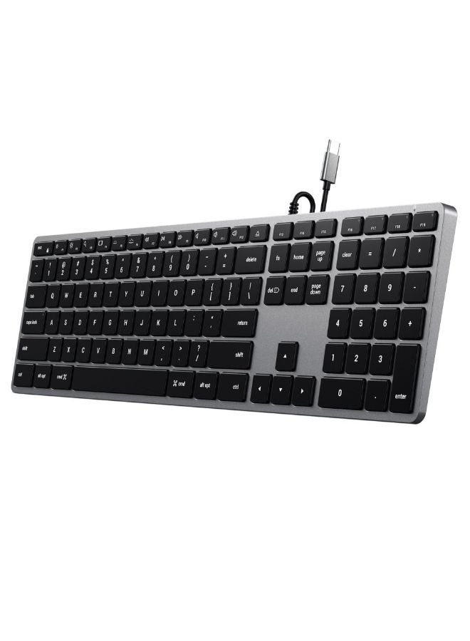 SATECHI - Ultra Slim Backlit W3 USB-C Wired Keyboard Space Grey - Image 1