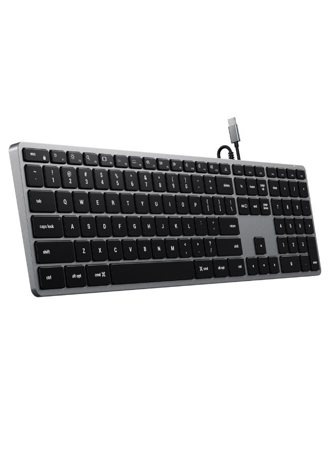 SATECHI - Ultra Slim Backlit W3 USB-C Wired Keyboard Space Grey - Image 1