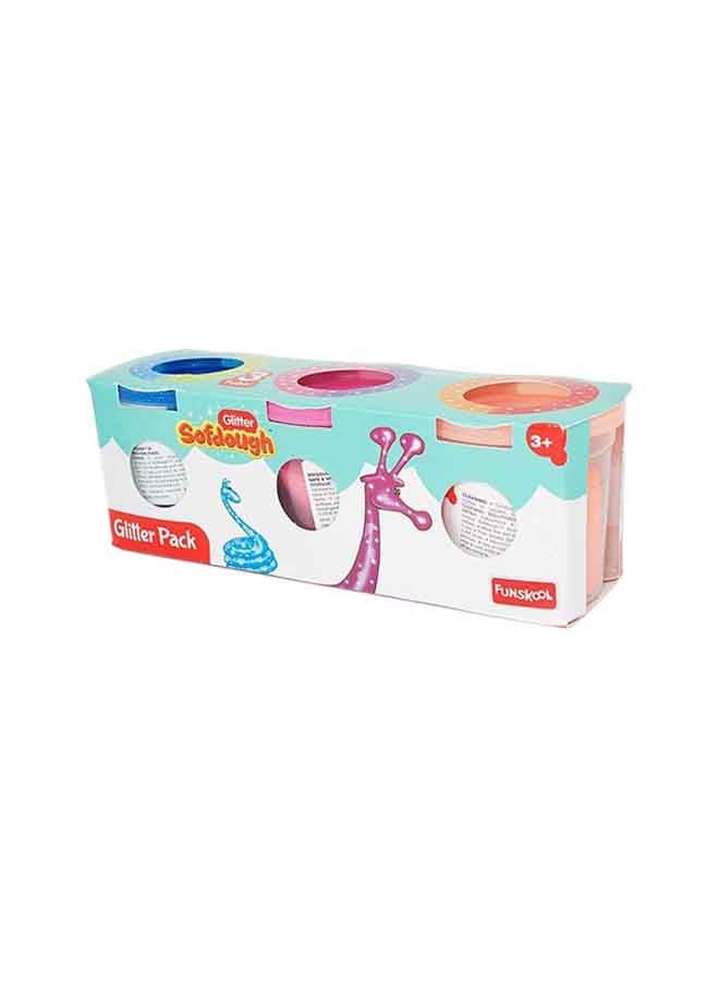 فنسكول Sofdough Glitter Pack Attractive Colours Clay For Kids 30.5x5.2x6cm  - Image 2