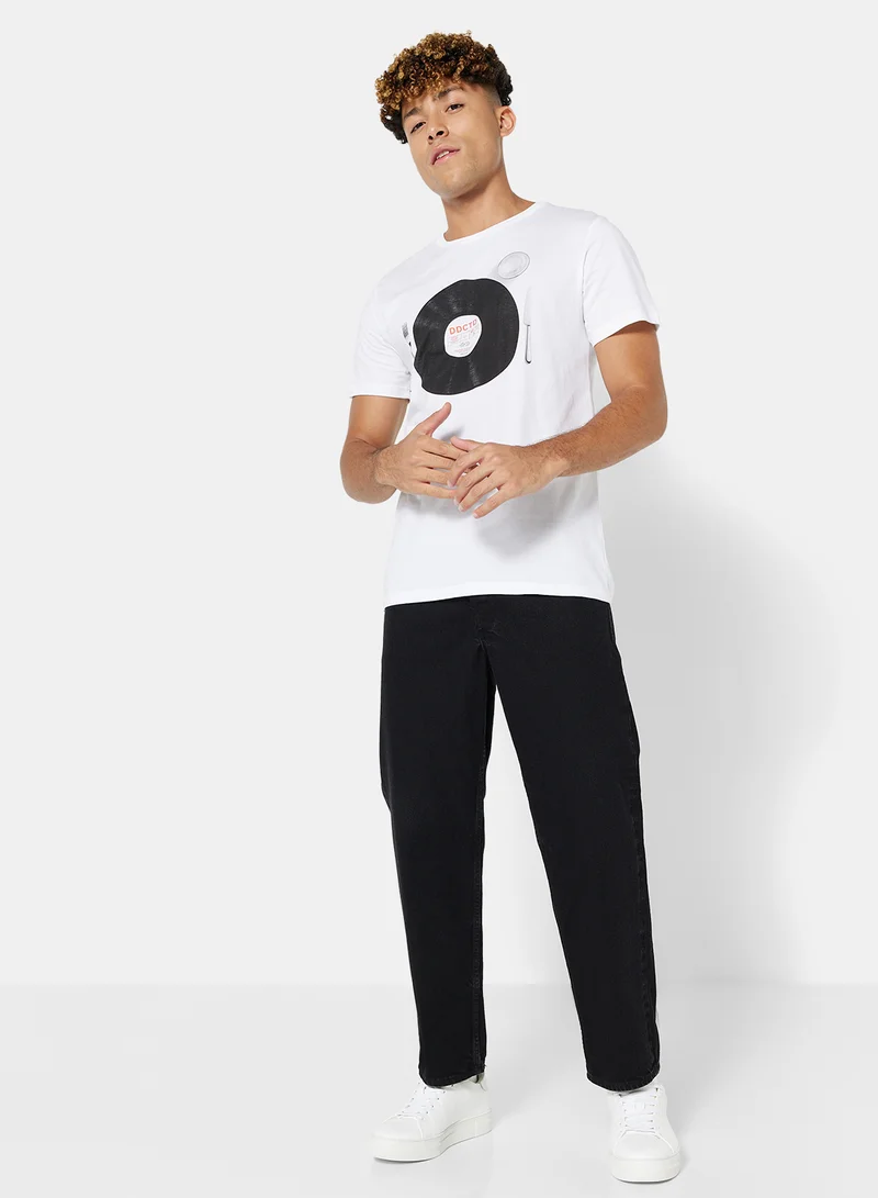 DEDICATED Stockholm Record Meal T-Shirt White