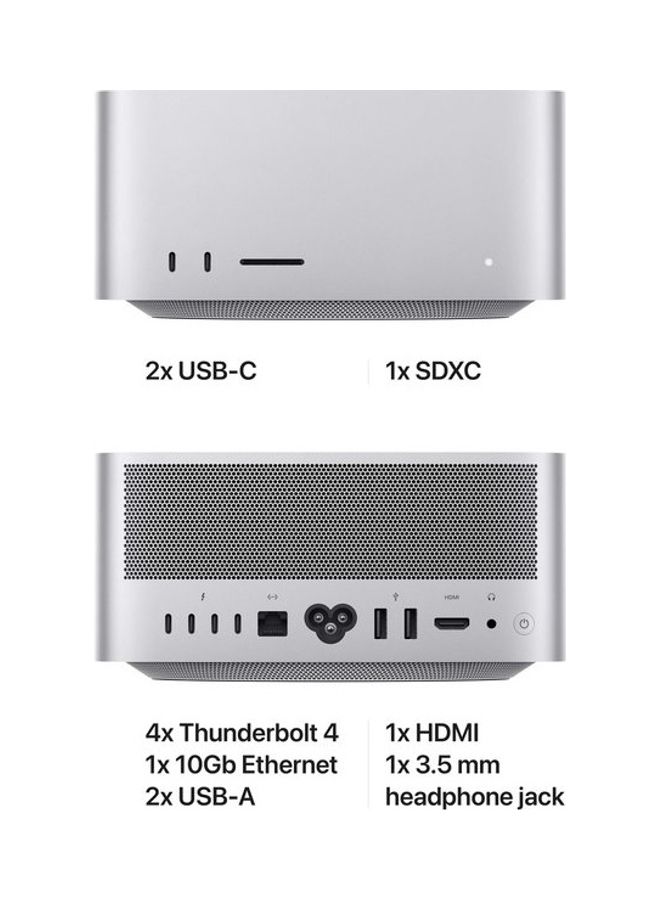 Apple - Mac Studio (2022) M1 Max chip with 10‑core CPU and 24‑core GPU Processer/32GB RAM/512GB SSD/Integrated Graphics Silver - Image 1