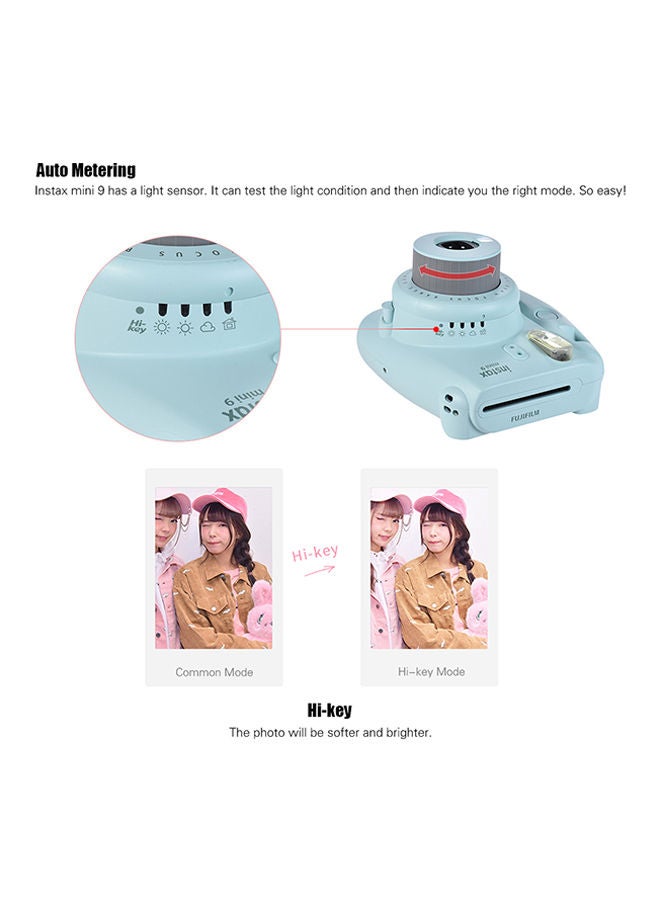 FUJIFILM - Instax Mini 9 Instant Film Camera Ice Blue - Image 1