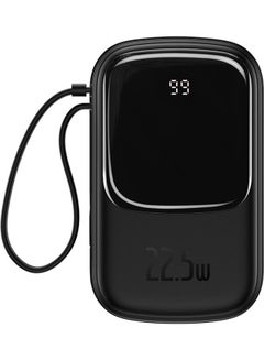 20000.0 mAh 20000mAh Digital Display Quick Charge Power Bank 22.5W Built in Type C Cable And 3 Outputs For Huawei, Xiaomi, Samsung, OnePlus, iPhone And Many More - Black