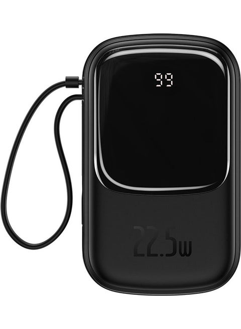 20000.0 mAh 20000mAh Digital Display Quick Charge Power Bank 22.5W Built in Type C Cable And 3 Outputs For Huawei, Xiaomi, Samsung, OnePlus, iPhone And Many More - Black