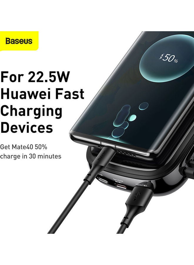 Baseus - 20000.0 mAh 20000mAh Digital Display Quick Charge Power Bank 22.5W Built in Type C Cable And 3 Outputs For Huawei, Xiaomi, Samsung, OnePlus, iPhone And Many More - Black - Image 1