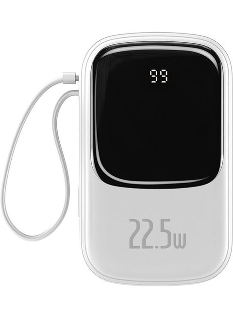 20000.0 mAh 20000mAh Digital Display Quick Charge Power Bank 22.5W Built in Type C Cable And 3 Outputs For Huawei, Xiaomi, Samsung, OnePlus, iPhone And Many More - White